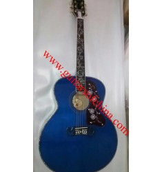 Chibson j200 acoustic guitar vine inlays-blue